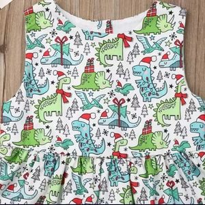 Dinosaur Christmas dress toddler
